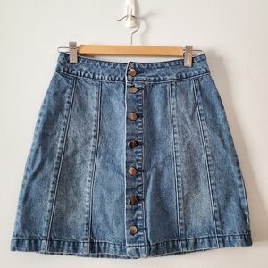 NWOT BDG Mini Button Up Denim Skirt